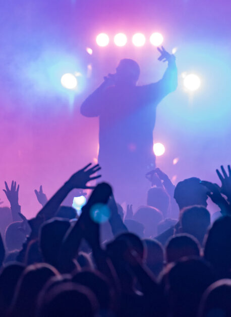 concert, silhouettes of happy people raising up hands, Music sho concert, silhouettes of happy people raising up hands, Music sho